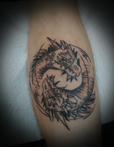 tatouage avec 2 têtes de dragon so-tattoo les essarts 85