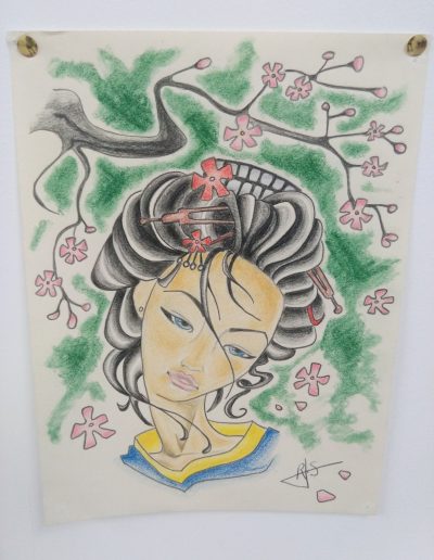 geisha crayon couleur so tattoo les essarts 85