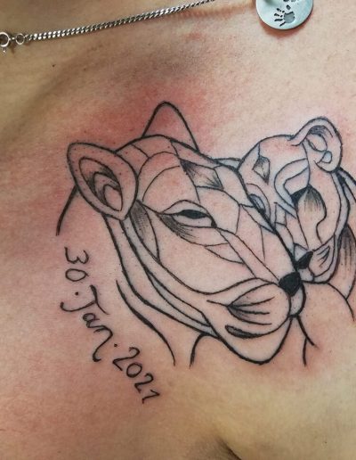 lionne lionceau mère enfant so-tattoo les essarts 85