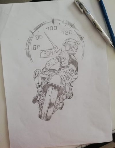 dessin motard so tattoo les essarts 85