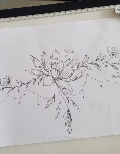 dessin jartiere florale so tattoo les essarts 85