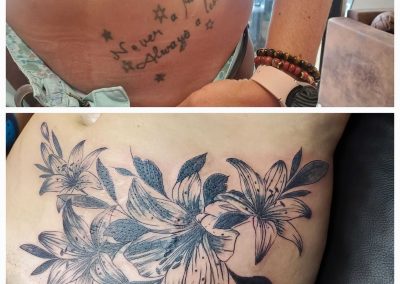 recouvrement tattoo avec fleur de lys so tattoo les essarts 85