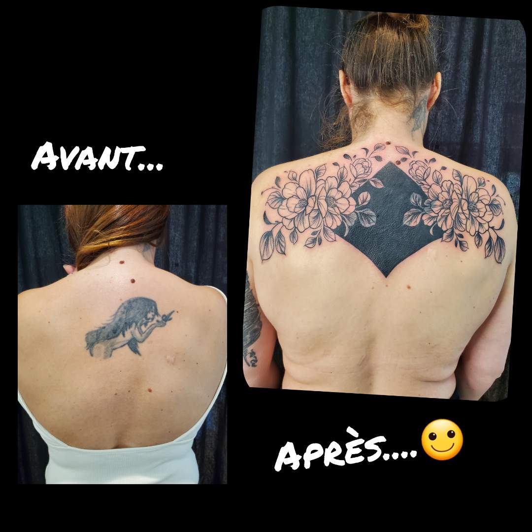 tatouage recouvrement cicatrice accueil fleur noir so-tattoo les essarts 85